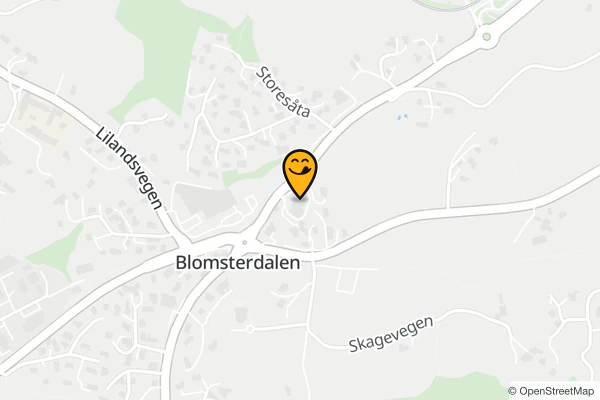 Kart over Dolly Dimples Blomsterdalen i Ytrebygdsvegen 244, 5258 Blomsterdalen