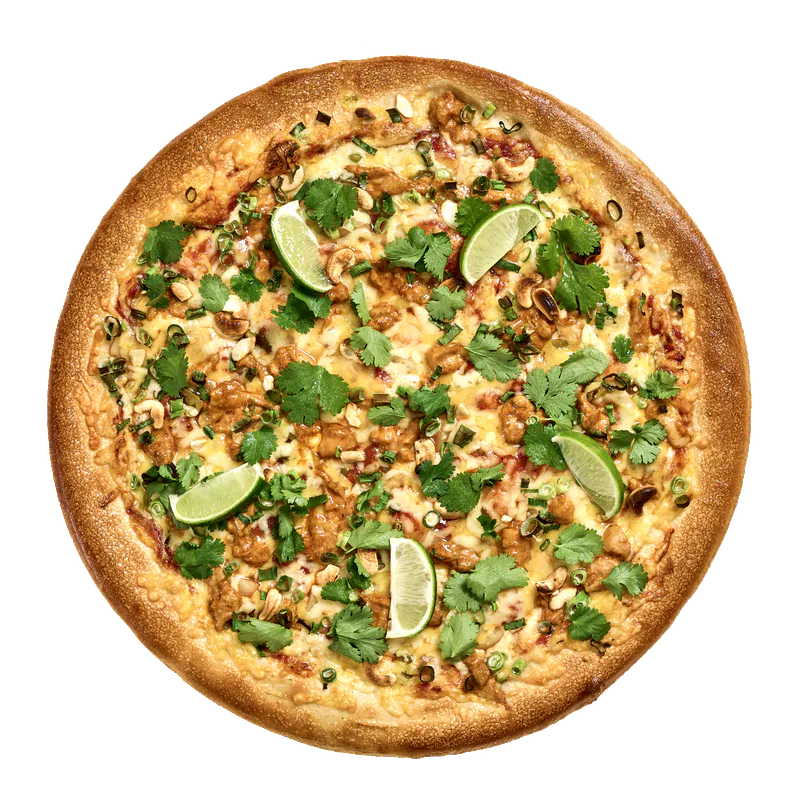 26. Thaisommer med kylling, ananas, cashewnøtter, vårløk og søt chilisaus